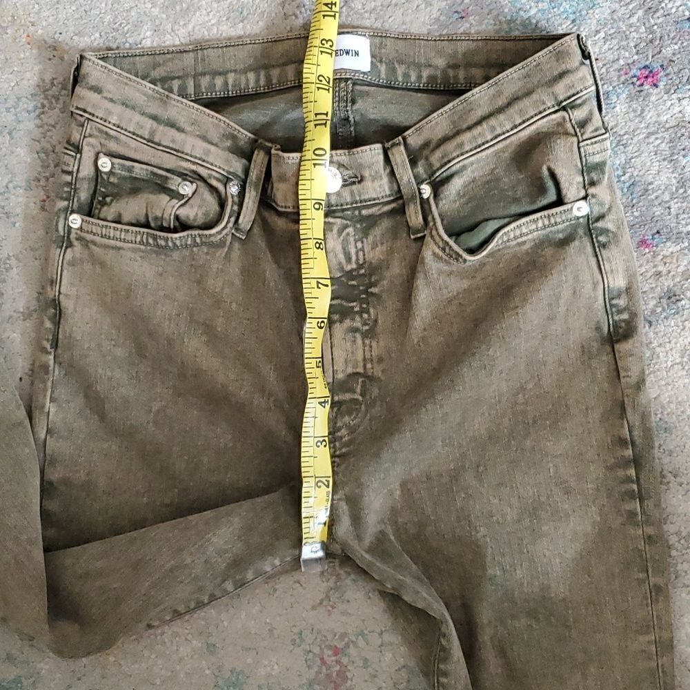 Anthropologie EdwinâBree Jeans in Green Stonewash Sizeâ29 - Picture 12 of 12